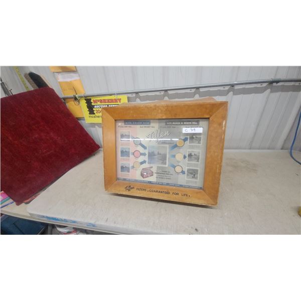 Tiffen Filters Vintage Wooden Dealer Display Case with Glass Top 18 x 18 x 23" Vintage