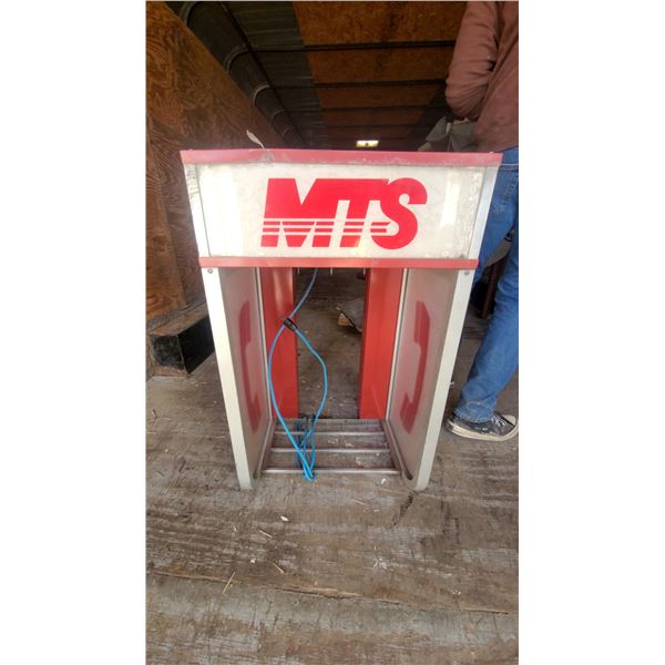 MTS Illuminated Pay Phone Booth Enclosure with Lighted Sign Top