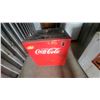 Image 1 : Vintage Coca-Cola Metal Ice Chest Cooler with Hinged Lid Embossed Letters 34 x 31 x 23"