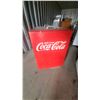 Image 4 : Vintage Coca-Cola Metal Ice Chest Cooler with Hinged Lid Embossed Letters 34 x 31 x 23"