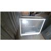 Image 1 : Glass Display Case with White Wood Frame and Interior Fluorescent Light 42x"47"×24