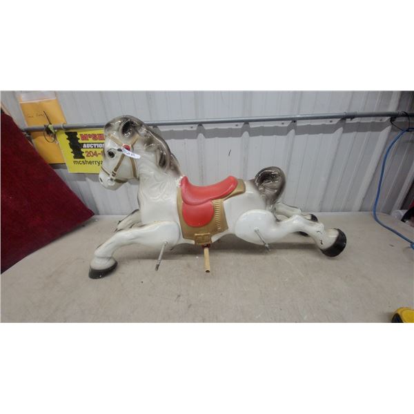 Mobo Prairie King Vintage Metal Ride-On Spring Horse with Red Saddle Just Horse No Spring Frame 38"