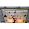 Image 2 : Wawanesa Insurance "Time to Insure" Illuminated Advertising Wall Clock 15 x 15" Vintage Glass Lense