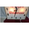 Image 3 : Wawanesa Insurance "Time to Insure" Illuminated Advertising Wall Clock 15 x 15" Vintage Glass Lense