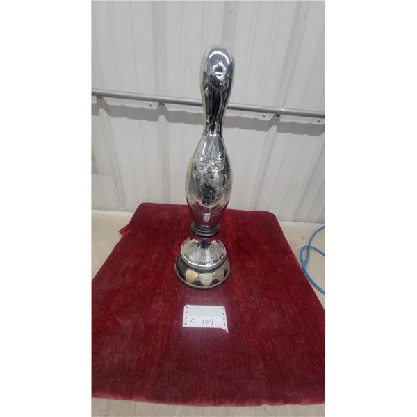 Coulter Cup Merchants Bowling Championship 1918 Silver-Plated Bowling Pin Trophy 22" Tall with
