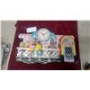 Image 1 : New Haven Quartz 1950s Diner Scene Wall Clock with Jukebox and Soda Counter Formed Plastic 13 x 21"