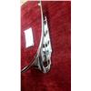 Image 2 : Vintage Chrome Hood Ornament with Lattice Design and Mounting Hardware 13"