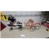 Image 1 : Vintage Mobo Horse Pedal Toy Tricycle with Sulky Cart Metal 42" Long