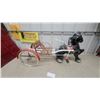 Image 7 : Vintage Mobo Horse Pedal Toy Tricycle with Sulky Cart Metal 42" Long
