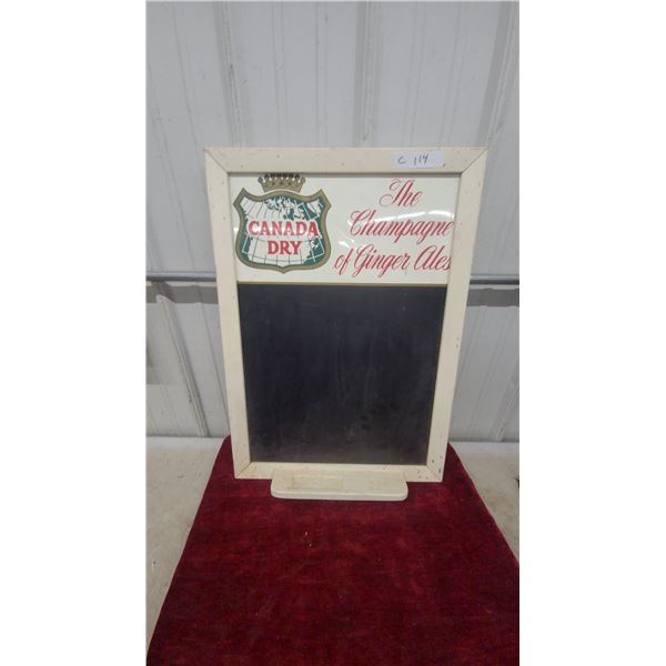 Canada Dry "The Champagne of Ginger Ales" Chalkboard Menu Sign W Wood Frame 20 x 28"