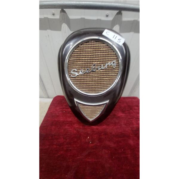 Seeburg Teardrop Jukebox External Speaker with Chrome Trim and Cloth Grille 10 x 18" Vintage