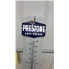 Image 2 : Prestone Anti-Freeze Porcelain Advertising Thermometer, "You're Safe and You Know It" Vintage 9 x