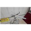 Image 2 : Art Deco Chrome DC-3 Airplane Smoker's Stand with Onyx Accent and Electric Cord