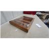 Image 3 : Vintage Gillette Wooden Countertop Display Case with Glass Front and Shelves 14 x 18"