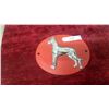 Image 1 : Chrome Great Dane Trailors Emblem on Red Oval Mounting Plate 8.6 x 10.6"