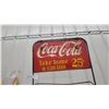 Image 2 : Vintage Coca-Cola Metal Wire Display Rack with "Take Home a Carton 25¢" Sign Sign Size 9.6 x 16"