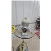 Image 2 : Mico Art Deco Floor Standing Smoker Stand with Slag Glass Globe Lamp and Ashtrays Very Rare with
