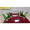 Image 1 : Vintage 7UP Green Glass Bottles with Metal 6 Pack Carrier Aluminum