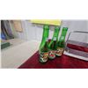 Image 4 : Vintage 7UP Green Glass Bottles with Metal 6 Pack Carrier Aluminum