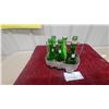 Image 7 : Vintage 7UP Green Glass Bottles with Metal 6 Pack Carrier Aluminum