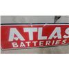 Image 3 : Atlas Batteries Porcelain Enamel Vintage Advertising Sign72 X 22.6" 2 Shallow Dents Onn the A