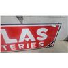 Image 4 : Atlas Batteries Porcelain Enamel Vintage Advertising Sign72 X 22.6" 2 Shallow Dents Onn the A