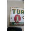 Image 2 : Turret Cigarettes Vintage Porcelain Enamel Advertising Sign 18 x 30"