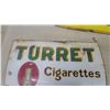 Image 3 : Turret Cigarettes Vintage Porcelain Enamel Advertising Sign 18 x 30"