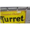 Image 5 : Turret Cigarettes "Canada's Choice!" Vintage Porcelain Enamel Advertising Sign 18 x 30"