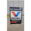 Image 1 : Valvoline "We Feature Valvoline Products" Metal Advertising Sign 2 Sided 24 x 36"