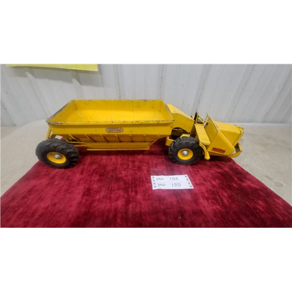 Wooldridge Model Toys Yellow Pressed Steel Buggy Scraper Pressed Steel Vintage 25" Long