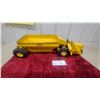 Image 1 : Wooldridge Model Toys Yellow Pressed Steel Buggy Scraper Pressed Steel Vintage 25" Long
