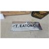 Image 4 : T. Eaton Co. Limited Winnipeg Wooden Crate, Metal Sign, and Tea Tin Canister