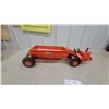 Image 7 : Wooldridge Mfg Co. Model Toys Orange Buggy Scraper Pressed Steel Set Vintage 25" Long