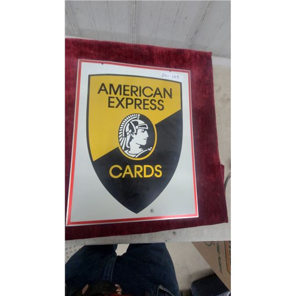 Vintage American Express Cards Double-Sided Metal Advertising Sign 16 x 20.6"