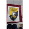 Image 1 : Vintage American Express Cards Double-Sided Metal Advertising Sign 16 x 20.6"