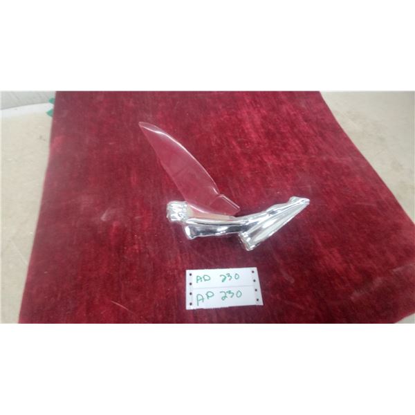 Vintage 1949-1950 Plymouth Spirit of Flight Hood Ornament with Red Lucite Wings