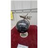 Image 2 : Decorative Desktop Globe with Polished Metal Airplane on Arc Stand