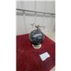Image 5 : Decorative Desktop Globe with Polished Metal Airplane on Arc Stand