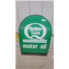 Image 1 : Quaker State Motor Oil Double-Sided fiberglassCurb Sign with Stand 27 x 36"