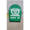 Image 4 : Quaker State Motor Oil Double-Sided fiberglassCurb Sign with Stand 27 x 36"