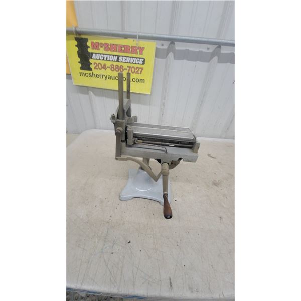 Stight Anderson Mfg Co. King Junior Butter Cutter with Porcelain Base