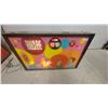 Image 1 : Midway Bull's Eye Arcade Dart Score Board Game Backglass with Wood Frame 33 x 51" Vintage