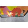 Image 5 : Midway Bull's Eye Arcade Dart Score Board Game Backglass with Wood Frame 33 x 51" Vintage