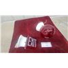 Image 1 : Vintage Ruby Glass Exit Sign Light Fixtures, Lot of Two