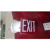 Image 2 : Vintage Ruby Glass Exit Sign Light Fixtures, Lot of Two