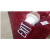 Image 4 : Vintage Ruby Glass Exit Sign Light Fixtures, Lot of Two