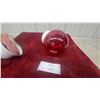 Image 6 : Vintage Ruby Glass Exit Sign Light Fixtures, Lot of Two