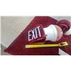 Image 9 : Vintage Ruby Glass Exit Sign Light Fixtures, Lot of Two