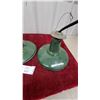 Image 3 : Pair of Vintage Green Porcelain Enamel Industrial Lights 12" Diameter at Base